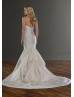 Strapless Sweetheart Ivory Satin Buttons Back Wedding Dress